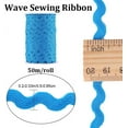 thumbnail image 2 of 54.6Yds/50m Rick Rack Trim 5mm Wide Blue Wave Bending Fringe Trim Woven Webbing Edge Fabric Lace Ribbon for DIY Sewing Crafts Dress Embellishment Party Decor Gift Wrapping Supplies DIY, 2 of 8