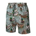 thumbnail image 4 of Logiee Mallard Ducks Swimming Print Mens Swim Trunks Quick Dry Board Shorts,Breathable Hawaii Beach Shorts Swimwear Bathing Suits-3X-Large, 4 of 6
