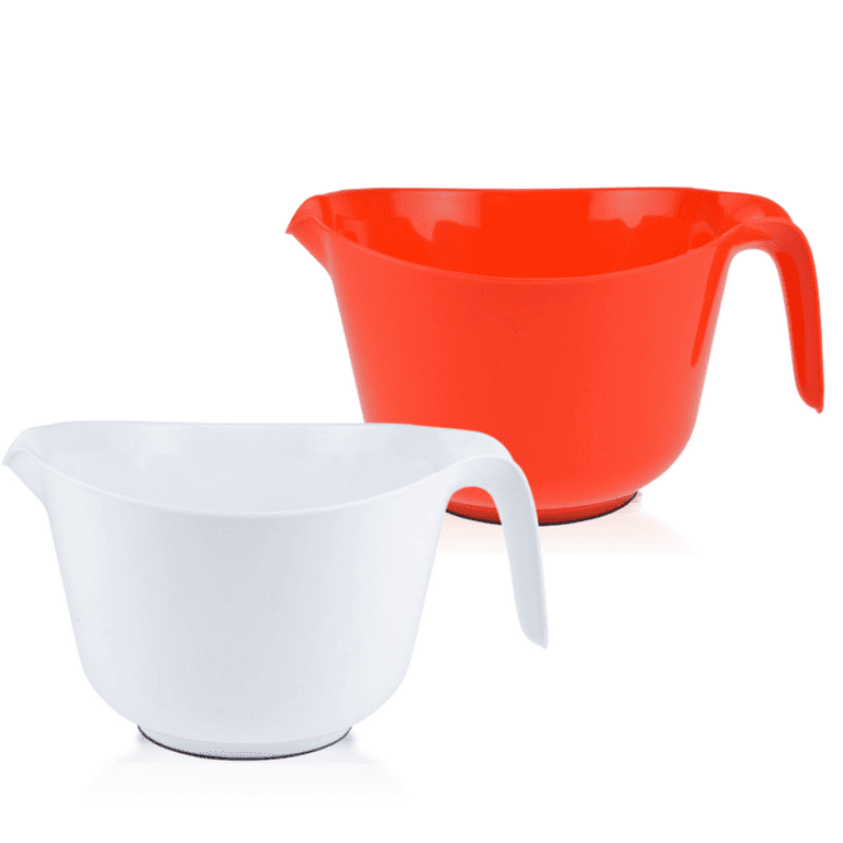 Osnell USA mixing bowls for kitchen - plastic mixing bowls with handles 2.5  qt - mixing bowl set