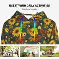 thumbnail image 4 of Lsque Fall Daisy Leaf Nuts Pattern Casual Women's Hoodie,Hooded Sweatshirt with Kangaroo Pocket,Pullover Hoodie with Eye-catching Drawstrings-Large, 4 of 7