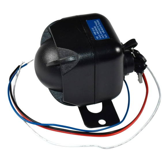 HQRP Battery Back-Up Siren 15W DC12V Universal Siren for Car, Marine, Home Security Alarm System or Any 12V Systems, 1-Tone, Loud 115dB, Battery Back-Up Alarm Siren with Bracket and Override Keys