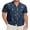 02-Navy Blue Seahorse, variant on Men's Hawaiian Beach Short Sleeve Button Up Shirt Tropical Cuban Collar Casual Shirt