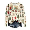 thumbnail image 2 of Jkety Vintage Christmas Sweatshirt Women Christmas Sweatshirts for Women 2025 Crew Neck Winter Holiday Cute Pullovers Yellow,L, 2 of 7