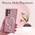 thumbnail image 2 of for Samsung Galaxy S22 Ultra Glitter Case with Camera Lens Protector, [Compatible with Magsafe] Slim TPU Clear Magnetic Case Cute Cover for Samsung Galaxy S22 Ultra CZ Rose Gold, 2 of 14
