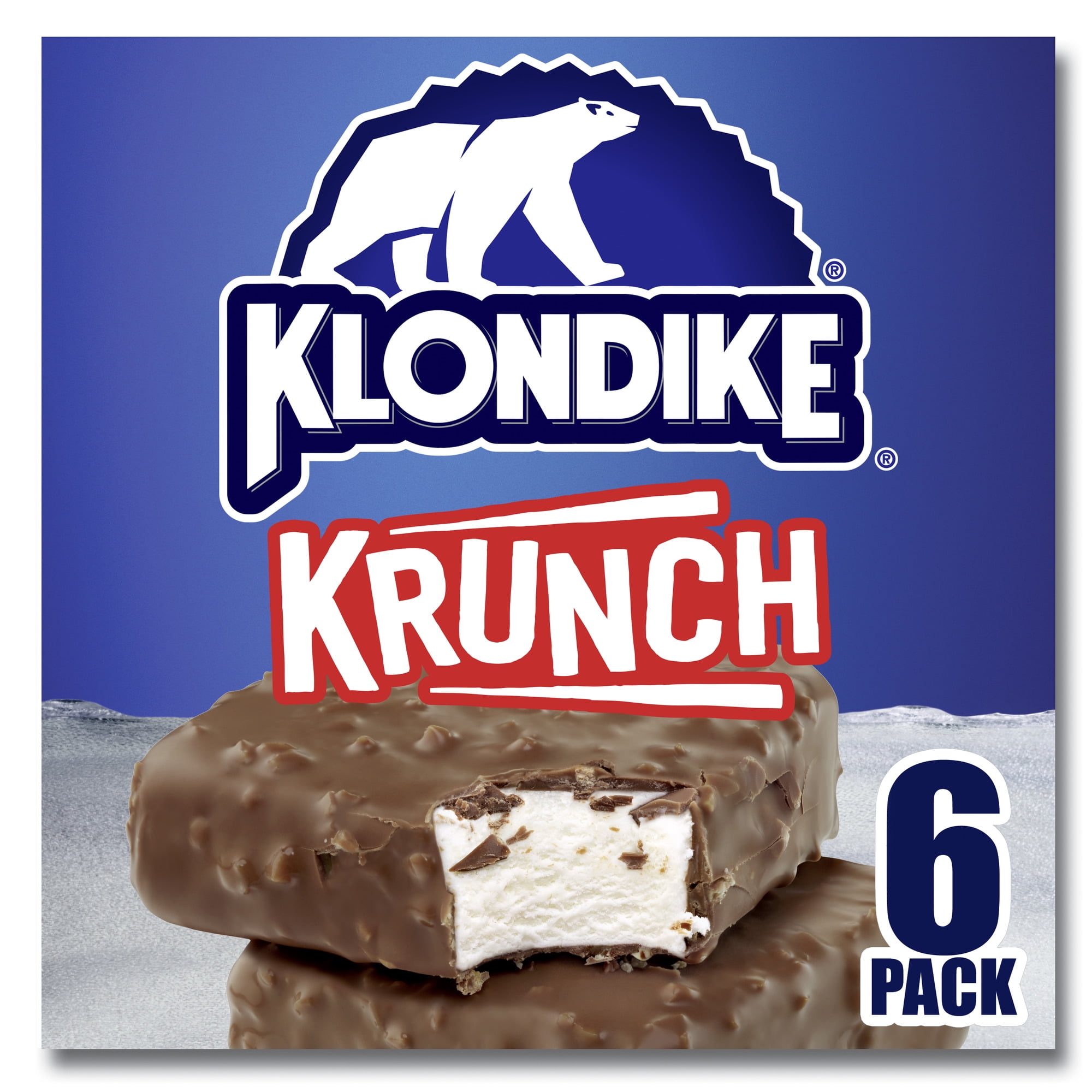 Klondike Frozen Vanilla Dairy Dessert Bars Krunch Ice Cream Alternative 4.5 fl oz 6 Count