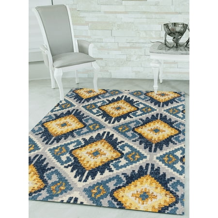 United Weavers Caledonia Tinley Distressed Midnight Blue Olefin Frieze Area Rug or