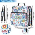 thumbnail image 2 of FORMRS Zipper Binder with Shoulder Strap 2-inch Ring 500 Sheet Capacity File Bag, Blue Retro Pattern, 2 of 5