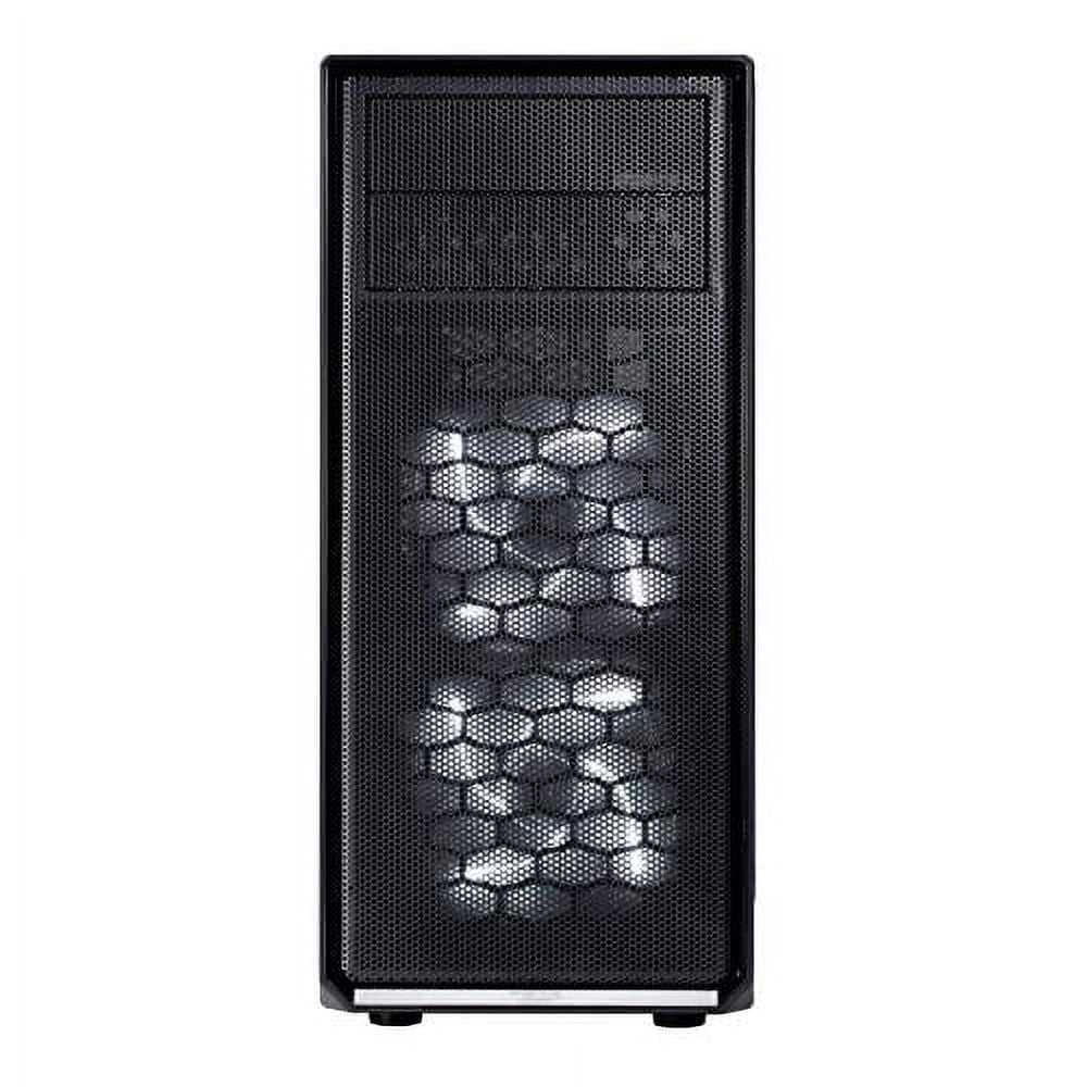 Fractal Design FD-CA-Focus-BK-W Focus G - Mid Tower Computer Case - ATX - High Airflow - 2X Silent ll Series 120mm White LED Fans Included - USB 3.0 - Window Side Panel - Black