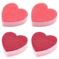 thumbnail image 2 of CHENjy Heart Shaped Red Pink Sponges, Non Scratch Double Sided Kitchen Scrubber for Pots and Pans, Household Cleaning, 4 PCS, 2 of 7