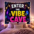 thumbnail image 2 of Enter the Vibe with Cave Graphic Entrance Dominated, Inspirational Illustration for Art Lovers, Typography Wall Art, Mother'S Day Gift, Tapestry Wall Hanging for Bedroom and Dorm, 2 of 7