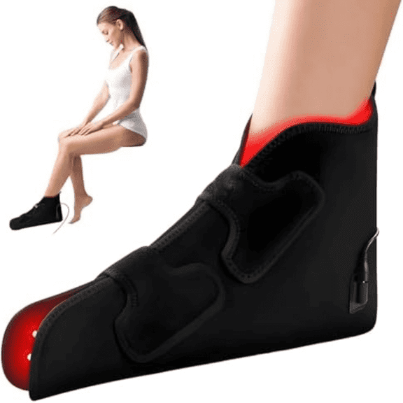 LED Red Light Foot Device with 660nm & 850nm - Adjustable Timer & 3 Temperature Settings - Ergonomic Shoe Design for Home Use - Foot Massager for Daily Relaxation