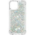 thumbnail image 2 of Compatible with iPhone 13 Mini Case Glitter Luxury Cute Love Liquid Quicksand Clear Soft TPU Girls Women Stylish Bumper Shockproof Protective Case for iPhone 13 Mini 5.4 inch Sliver YB, 2 of 12