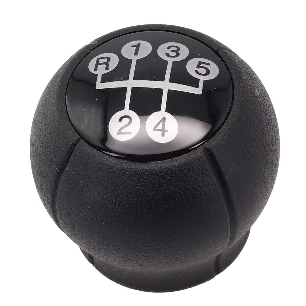 5 Speed Manual Gear Shift Knob for Vauxhall Opel Corsa B C Vectra B G F, Black Silver Plastic Shifter Head with 1-5 Reverse Pattern, 52x50mm Auto Replacement Part