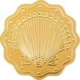 thumbnail image 1 of Pegatinas de conchas marinas de 2 pulgadas, sellos decorativos de lámina dorada, 100 unidades, sellos con relieve de conchas marinas, etiquetas adhesivas., 1 of 9