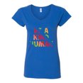 thumbnail image 2 of Wild Bobby Be A Kind Human Positive Inspirational Slogan Inspirational/Christian Women Standard V-Neck Tee, Royal, XX-Large, 2 of 6