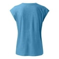 thumbnail image 2 of Endives Short Sleeves T-shirt V Neck Plain Color Soft Loose Fitting Summer T Shirts Women, 2 of 5