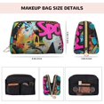 thumbnail image 5 of Easygdp Graffiti Lamp Urban Scene Leather Makeup Bag Zipper Pouch Travel Cosmetic Organizer for Women and Girls, Make up Bag with Zipper, 5 of 8