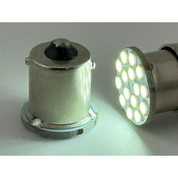 Rebaydo 2pcs BA15S LED Bulb 1129 6 Volt AC or DC Single Filament (Color:White 6000K;)