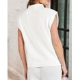 thumbnail image 3 of Prettady Women'S Mock Neck Sleeveless Sweater Vest Casual Cap Sleeve Knit Pullover Tank Tops 2025 Spring Summer Clothes White XL, 3 of 6