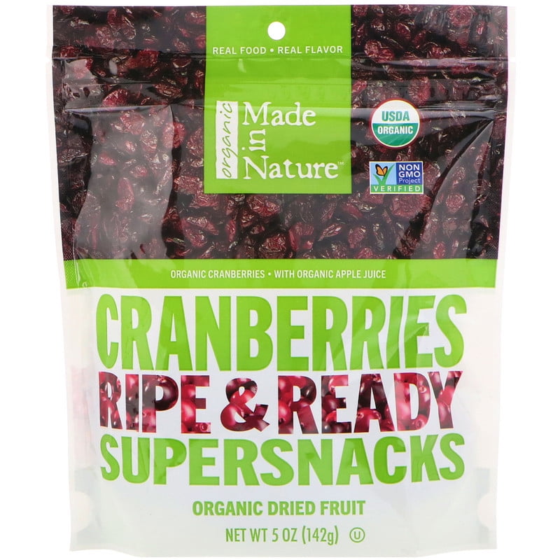 Made in Nature, Organic Dried Cranberries, Ripe & Ready Supersnacks, 5 oz