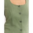 thumbnail image 4 of Sofia Jeans Women's Linen Blend Fitted Vest, Sizes XS-XXXL, 4 of 5