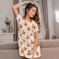 thumbnail image 3 of Bingfone Cartoon Squirrel Nightgowns for Women Sleep Shirts Short Sleeve Nightshirt Pullover Nightdress Soft Sleepwear, 3 of 6