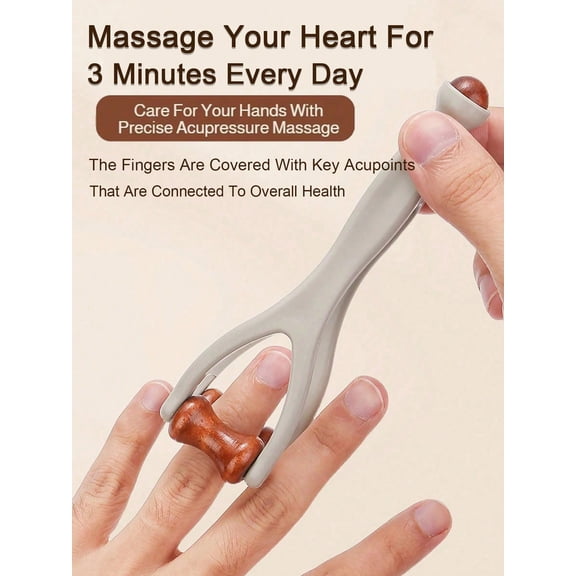 Hand & Finger Joint Massager Roller – Portable Tension Relief Tool with Wooden Beads for Knuckles, Neck & Shoulders, Ergonomic Grip Design