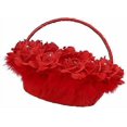 thumbnail image 4 of Flower Girl Basket Petal Basket Wedding Ceremony Basket Romantic Wedding Flower Basket Ceremony Feast Decoration - Red, 4 of 5