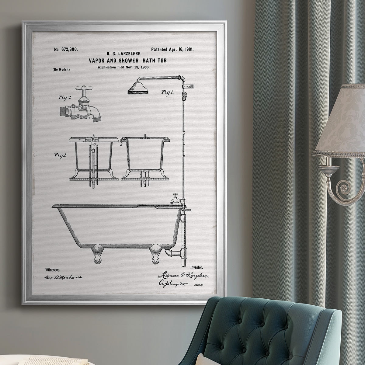 Vintage Bath II Premium Classic Framed Print - Ready to Hang