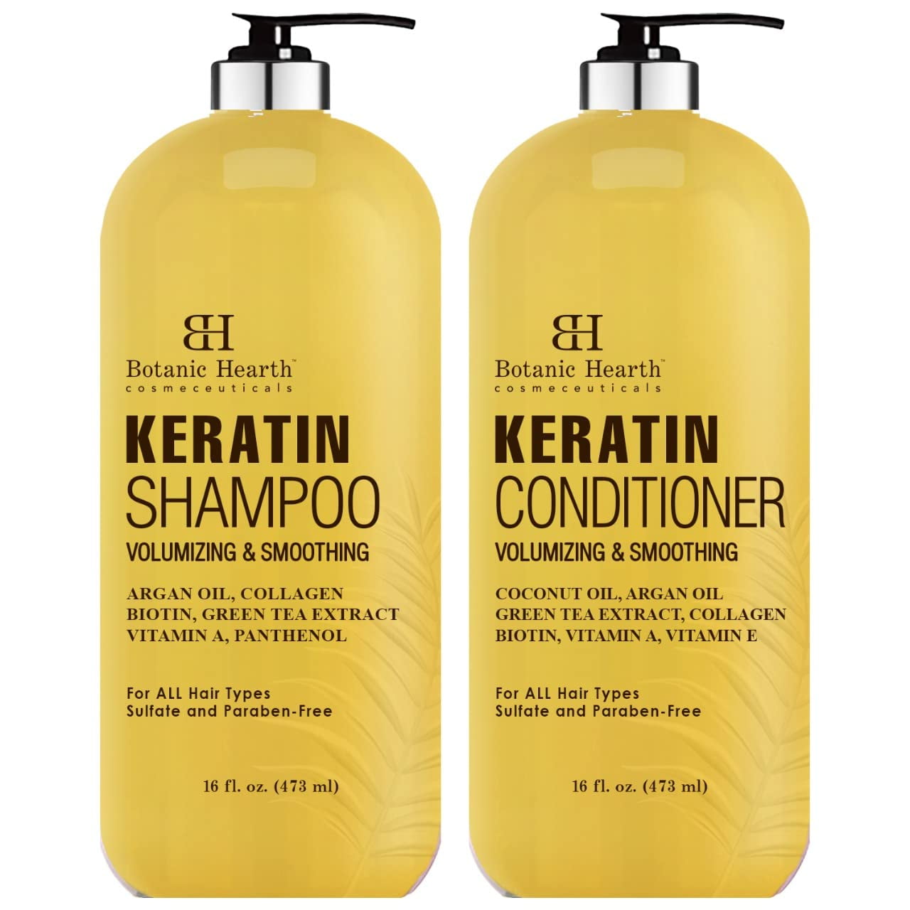 Botanic Hearth Keratin Shampoo and Conditioner Set with Argan Oil