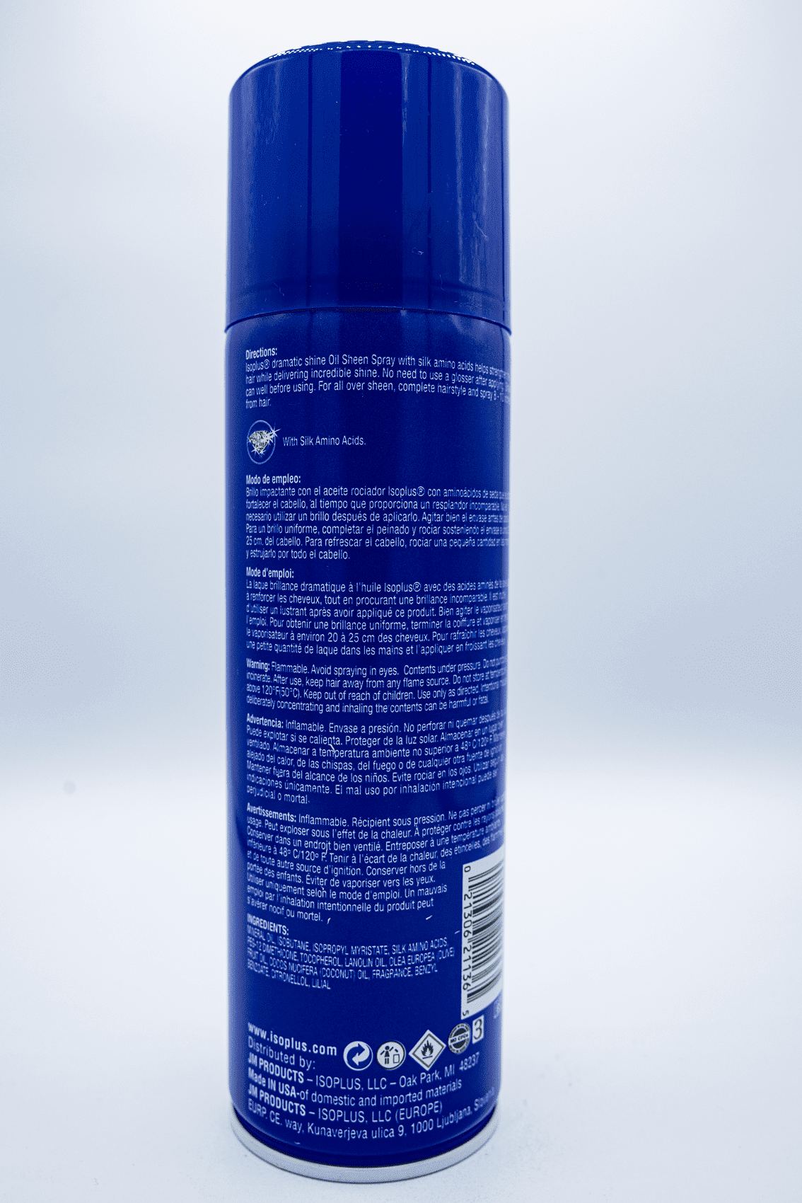 Isoplus Oil Sheen Protective Hair Spray with Silk Amino Acids for Dramatic Shine, 11.0 oz, Unisex