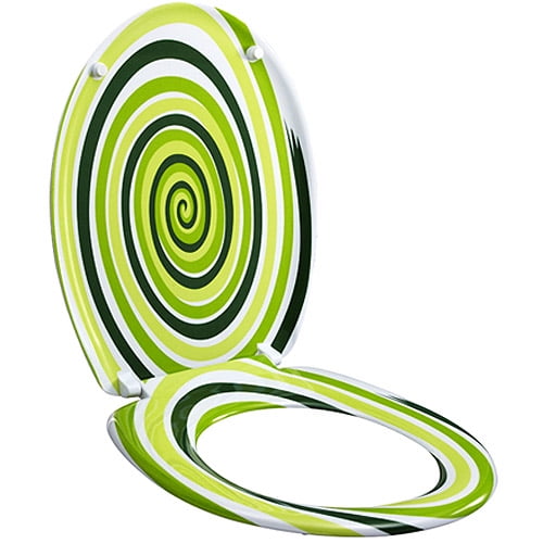 Designer Toilet Seat, Green Spiral