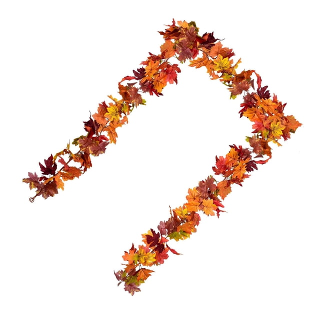 Naiovety Guirnaldas de hojas de arce artificiales, planta colgante de otoño, vides falsas portátiles impermeables para Navidad en interiores Decoración Tipo 2