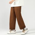 thumbnail image 5 of YYDGH Men's Casual Wide Leg Sweatpants Elastic Waist Drawstring Loose Fit Pants Breathable Straight Leg Trousers with Pockets, 5 of 9