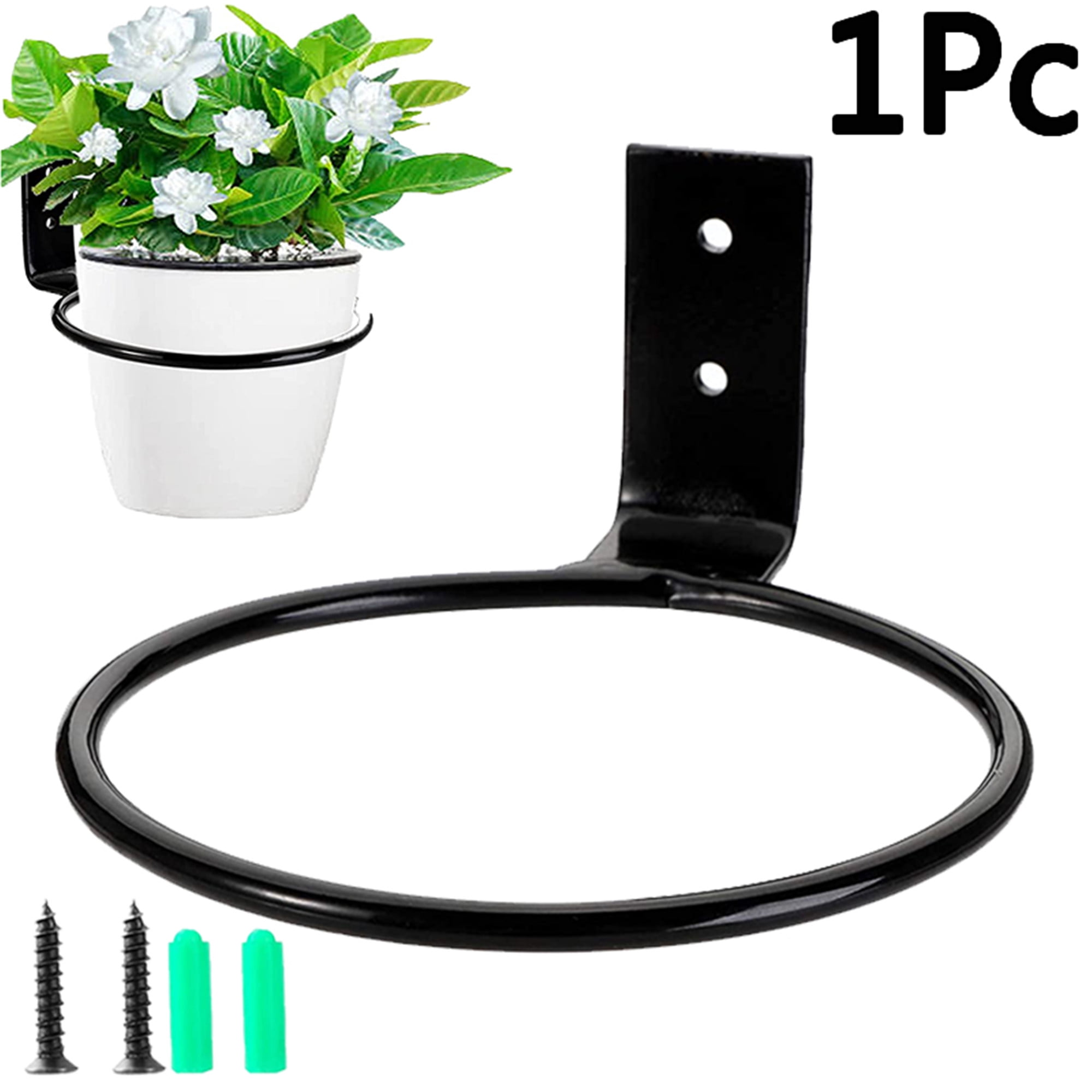 Elbourn 1 Pack Flower Pot Holder Ring Wall Mounted, 4 Inch Metal