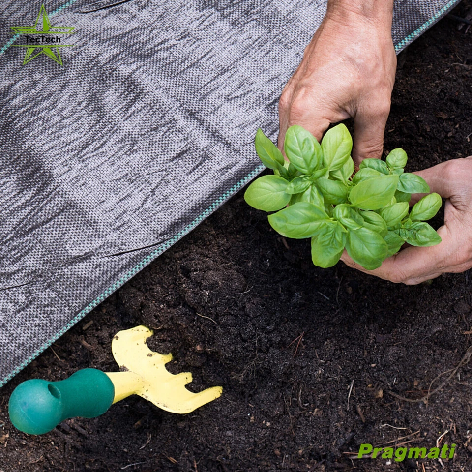 PURELY- 5×8Ft Garden Weed Barrier Landscape Fabric Durable Weed Gardening Ground Mat