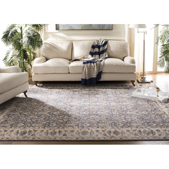 Safavieh Heirloom Rayen Oriental Polyester Area Rug, Ivory/Blue, 5'3" x 7'6"