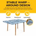 thumbnail image 4 of Haze Blue Coastal Table Cloths for 4 Foot Rectangle Tables, Summer Beach Nautical Starfish Coral Vintage Patio Waterproof Elastic Fitted Tablecloths, Washable Rectangular Table Cover for Camping, 4 of 8