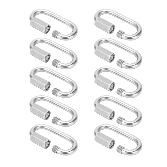 Conector de Cadena ANGGREK Acero Inoxidable M5 10 Piezas Mosquetón de enlace Rápido 150 kg