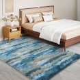 thumbnail image 5 of Janvonne 5x7 Soft Fluffy Area Rugs, Non Slip Floor Mat, Plush Fuzzy Shaggy Floor Rugs for Living Room Bedroom Modern Decor Carpet, Abstract Blue and Yellow, 5 of 8