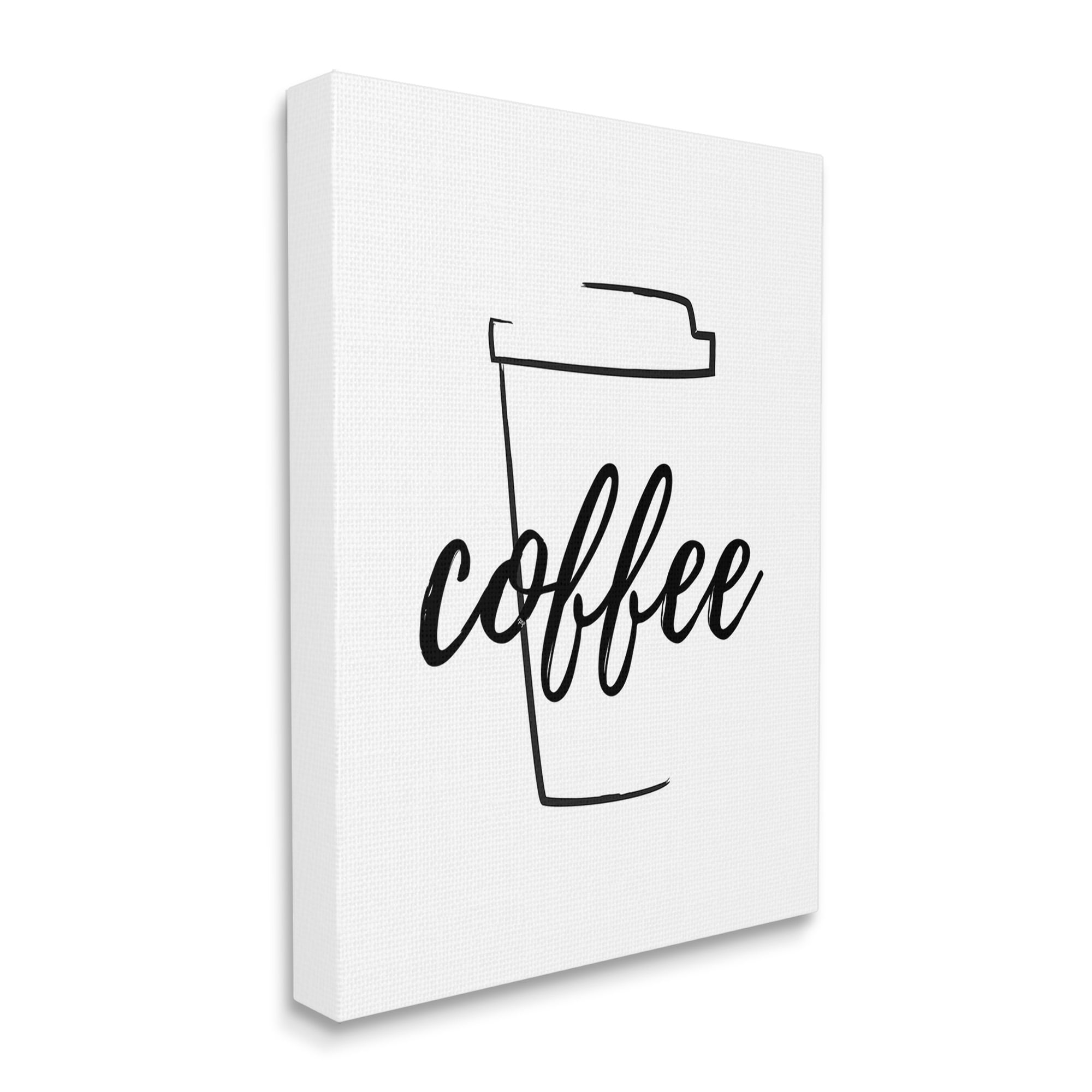 Stupell Industries Minimal Coffee Cup Food & Beverage Painting Gallery Wrapped Canvas Art Print Wall Art, 30 x 40