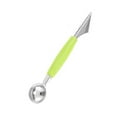 thumbnail image 5 of 2 In 1 Double Head Stainless Ball Digger Fruit Ball Corrugated Ice Cream Spoon Fruit Platter Digging Spoon light green, 5 of 9
