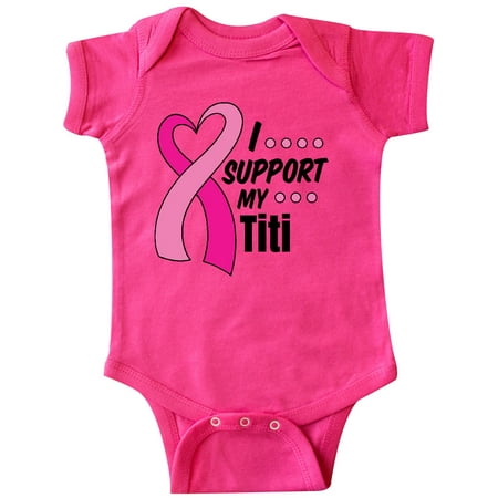 

Inktastic Breast Cancer Awareness I Support My Titi with Pink Ribbon Gift Baby Boy or Baby Girl Bodysuit