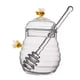 thumbnail image 3 of Botella dispensador de recipiente de almacenamiento con tapa tarro de vidrio transparente para miel Macarena tarro de miel, 3 of 8