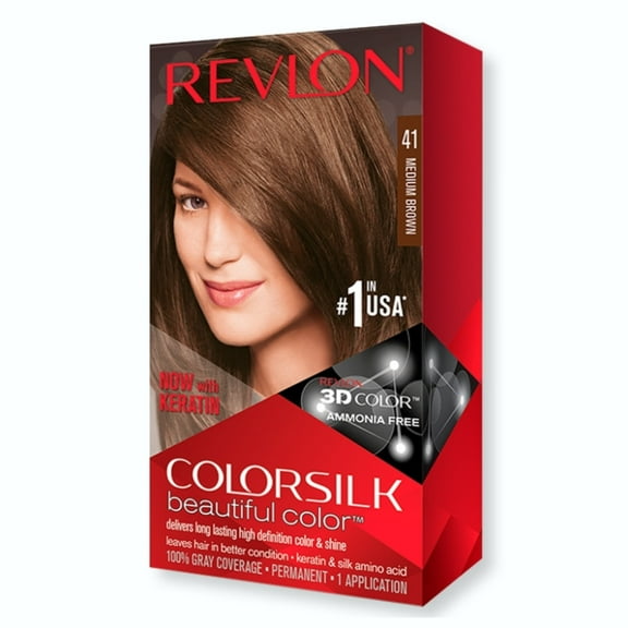 Revlon ColorSilk Beautiful Color, [41] Medium Brown 1 ea (Pack of 3)