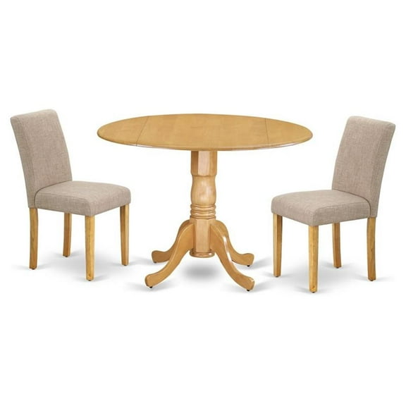 Atlin Designs 3-piece Wood Dining Set in Oak/Light Fawn