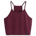 thumbnail image 2 of Ichuanyi Women Tops Solid Color Sleeveless Pullover Vest Tank Crop Shirts, 2 of 4