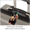 thumbnail image 3 of Square 2Pack PU Leather Abstract Rhinoceros Cruise Luggage Tag with Privacy Cover and Name ID Tag for Travel Handbags Backpacks Luggage Tags, 3 of 6