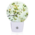 thumbnail image 2 of Round LED Night Lights Lamp with Dusk to Dawn Sensor, Delicate Yellow Flowers Amidst Green Leaves Night Light Plug Into Wall for Kids Room, Bedroom, Bathroom, Kitchen, Hallway, 2 of 4