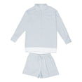 thumbnail image 6 of WAYUTE Womens Sets 2 Piece Outfits Casual Striped Cardigan Shorts Set Summer Beachwear Comfortable Outfit for Travel Vacation, 6 of 7